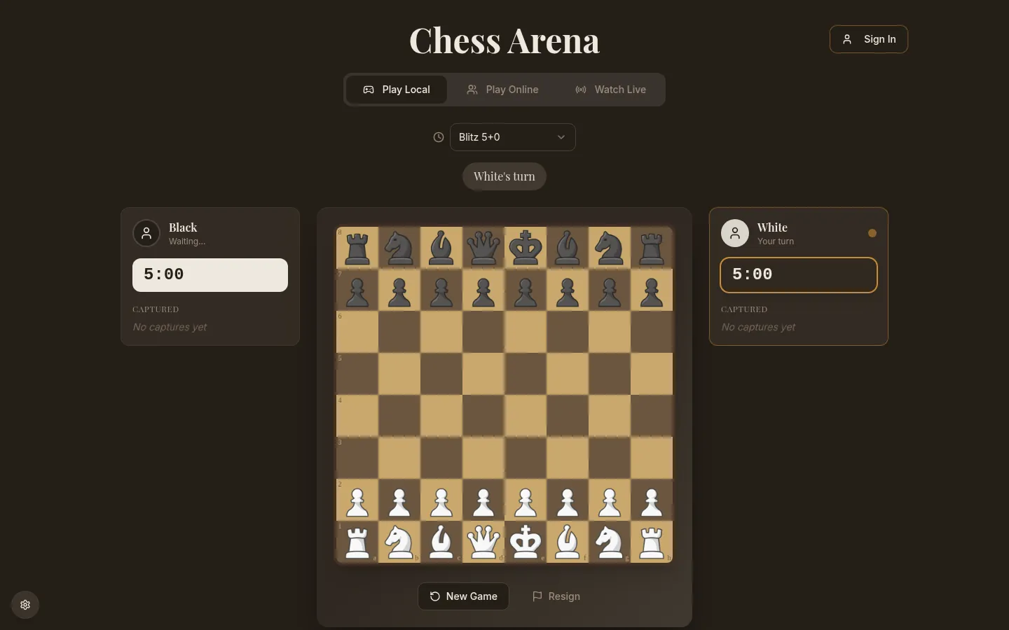 Screenshot of Chess Arena